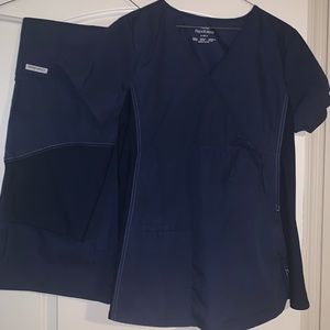 Small navy blue maternity scrubs